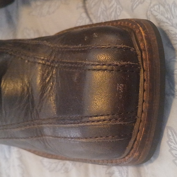 Frye Black/Dark Brown Leather Dressy/Heeled Boots Size 8M - Picture 4 of 15